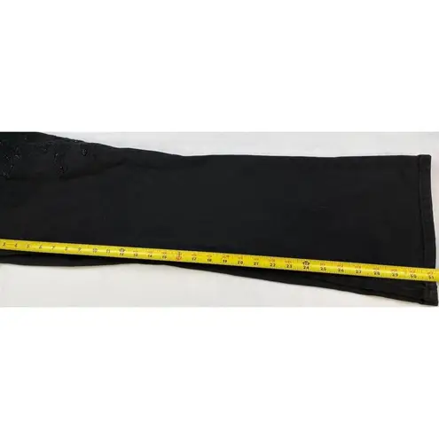 Lauren Ralph Lauren Women's Black Jeans Lace Side trim Flared Size 8 SKU 4605