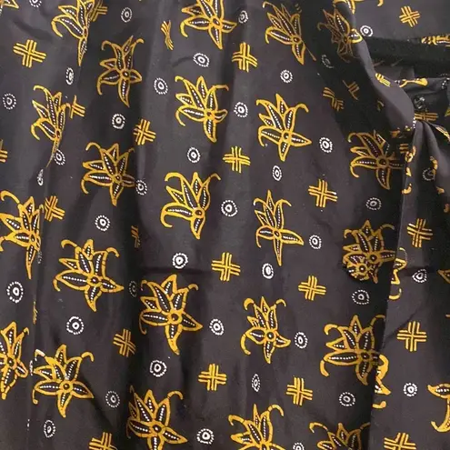 Iwan Tirta 100% silk hand drawn genuine wax batik button front‎ bow blouse Size M - Image 3