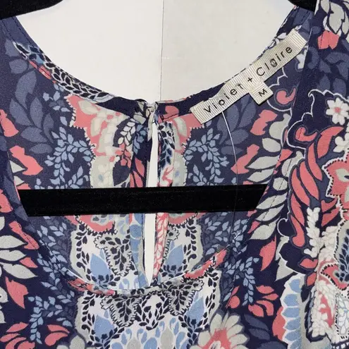 Violet+Claire Blue Gray Pink Sleeveless Tank Top 100%Polyester Size Medium