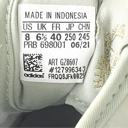 Adidas  Leather Forum White Matte Gold Accent Lace Up Platform Sneakers, Size 8