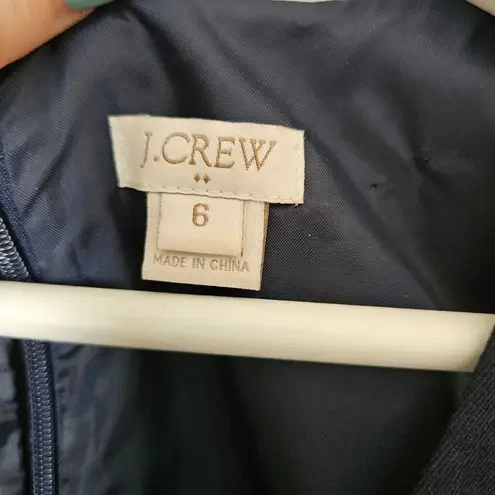 J.Crew Dress Sleeveless Navy Blue Wool Midi Business Casual Neutral Staple Size 6