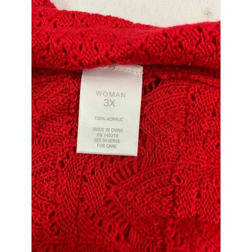 Westport Women Red3X Knitted Short Cardigan