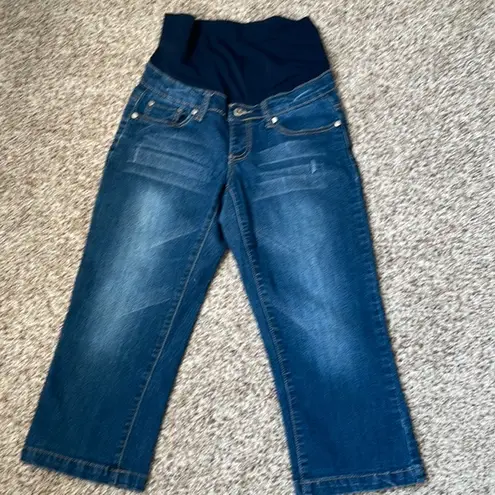 Lilac brand Maternity capri jeans size XS 28x20 medium wash blue EUC