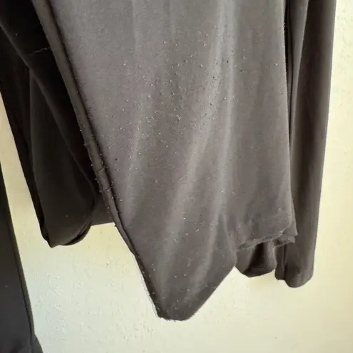 Kamali Kulture Black Slinky Long Sleeve Full Length Maxi Dress Womens L Classic Size L