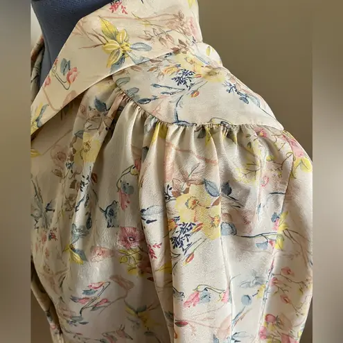 Vintage Silk Floral Wrap Dress Pink Size undefined