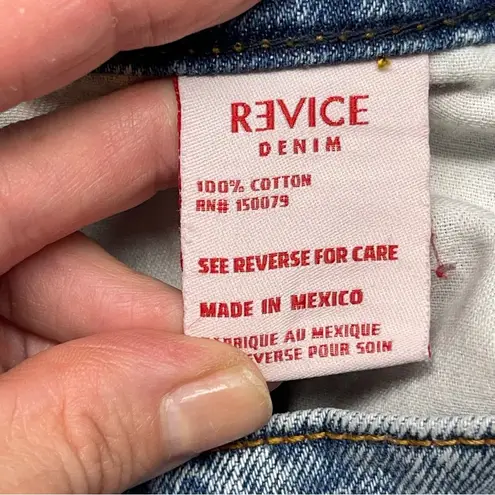 Revice Denim Revice Super 80s High Rise Button Fly Distressed Straight Leg Rigid Jeans SZ 25