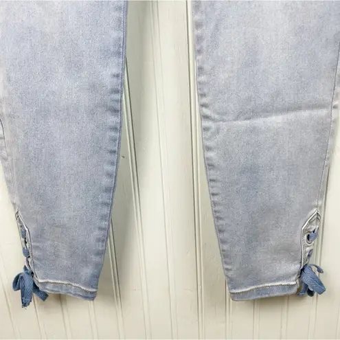 Gloria Vanderbilt Alexandra Skinny Jeans Ankle Tie Hem Light Wash Denim Size 8