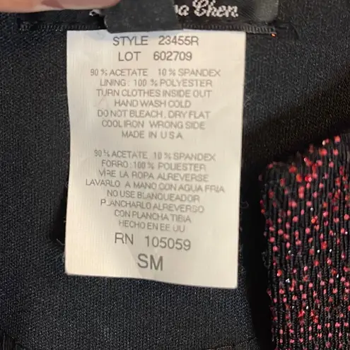 XSCAPE by Joanna Chen. Open Evening Blazer. Size Small Petite. Black/Red Black