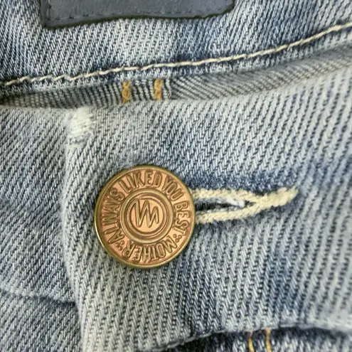 Mother Women’s High‑Waisted Looker Crop Jeans Size 26 Chatterbox Knee Rips Blue