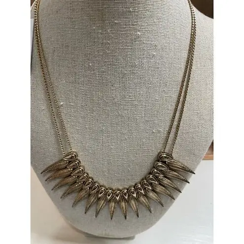 NWT Romolo Gold Phoenix Feather Double Chain Collar Necklaceā