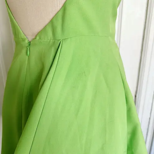 Cult Gaia • Eliana Dress mini one shoulder Fern Green cutout twill handkerchief