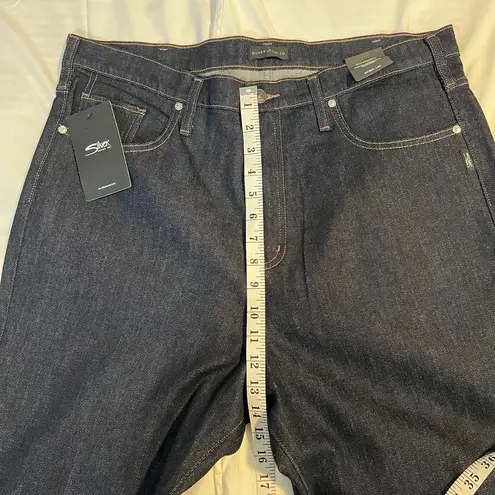 Silver Jeans High Rise Eco Friendly Mid Stretch Dark Wash Trouser Jeans