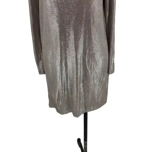COS Metallic Knit Long Sleeve Sweater Dress Tunic Size Small