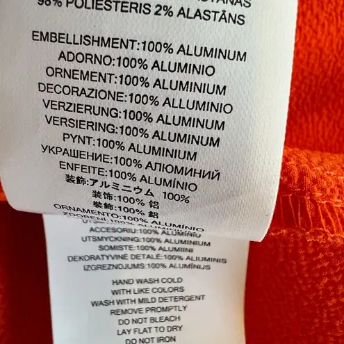 Michael Kors MICHAEL  Orange Studded Tank Top Small Sleeveless Stud Embellished