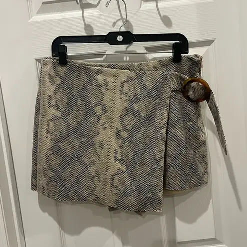 ZARA Faux Snakeskin Skort