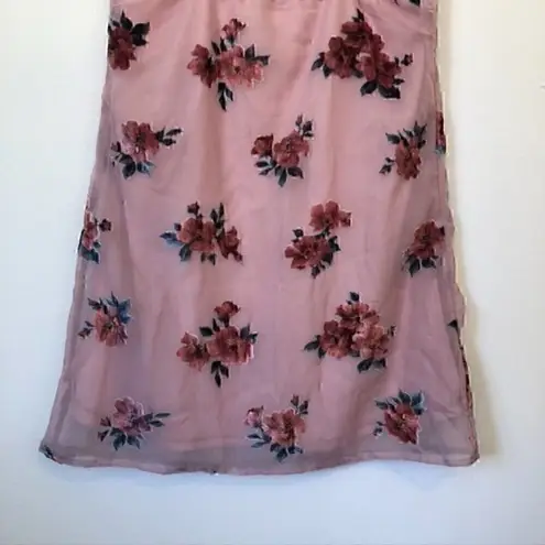 American Eagle NEW NWT  AEO Pink Floral Velvet Cowl Neck Sleeveless Slip Dress XS