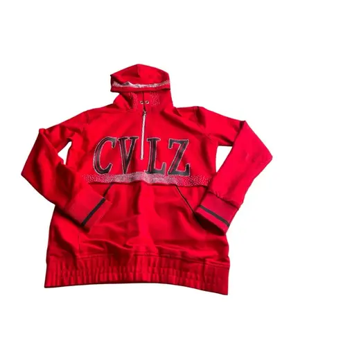 Vibrant Red Varsity Jacket with High Collar and Ribbed Details