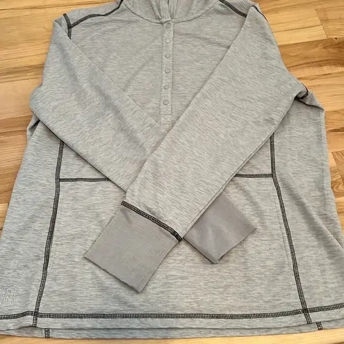 Kate Lord Gray 1/2 Button Up Performance Hooded Pullover Size XL - Image 11