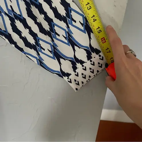 Black Blue White V neck Graphic 3/4 Sleeve Resort Tunic Beach Coverup sz M Size M