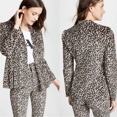 Rebecca Taylor NEW Leopard Print Velveteen V-neck Blazer Jacket size 12