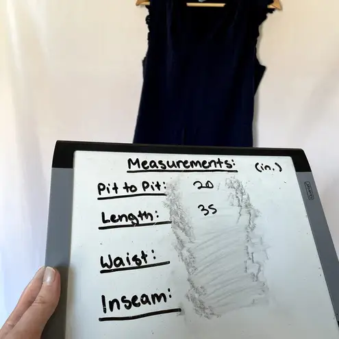 Draper James navy blue flutter sleeve v-neck sundress drawstring waist cotton M - Image 7