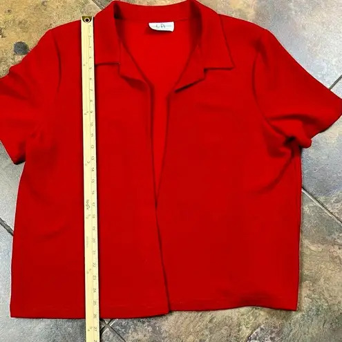 Los Angeles Women Red Short Sleeve Open Front Cardigan Size XL