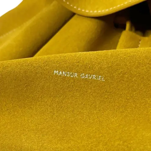 Mansur Gavriel Lady Bag Mustard Yellow Suede Top Handle Adjustable Strap