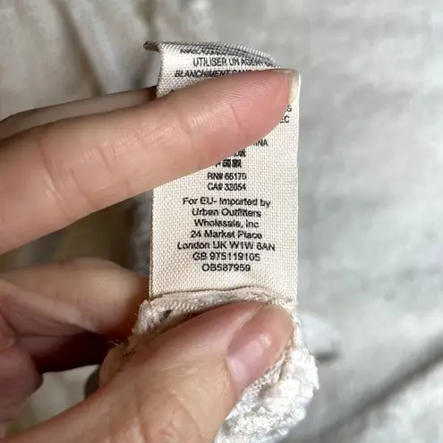 Free People  Napa Crochet White Off The‎ Shoulder Oversized Extra Small Mesh Top