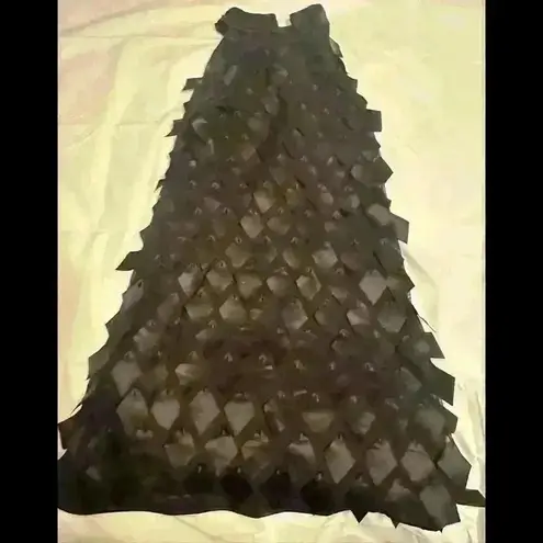 Samuel Dong Black Button Down Tiered Sleeveless Mini Dress size M Designer Rare Size M