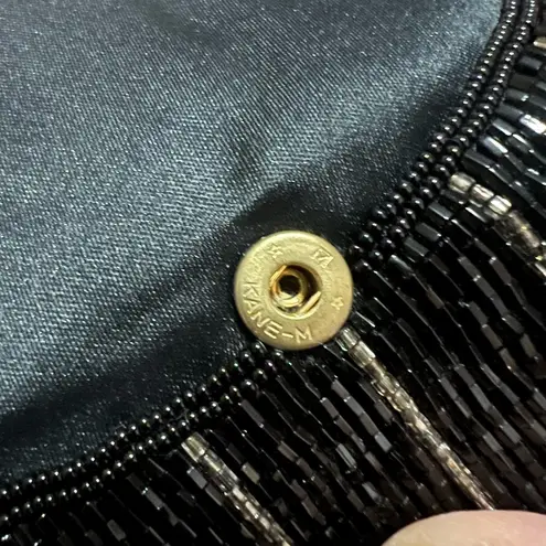 Vintage ADG Beaded Chevron Clutch – 80s/90s Rainbow Glam Black