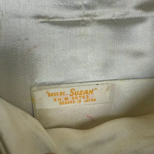 Vintage Beaded Clutch Purse – Bags by Susan – Ivory Pearl Beads, Made in Japan B