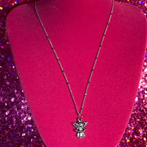 Boutique Sterling Silver 925 Angel Harp Sparkle Necklace Religion Jewelry Catholic Church