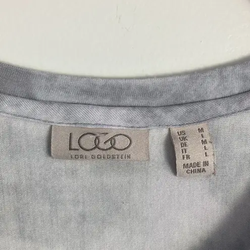 LOGO By Lori Goldstein | Gray Watercolor Flowy Tunic sz M