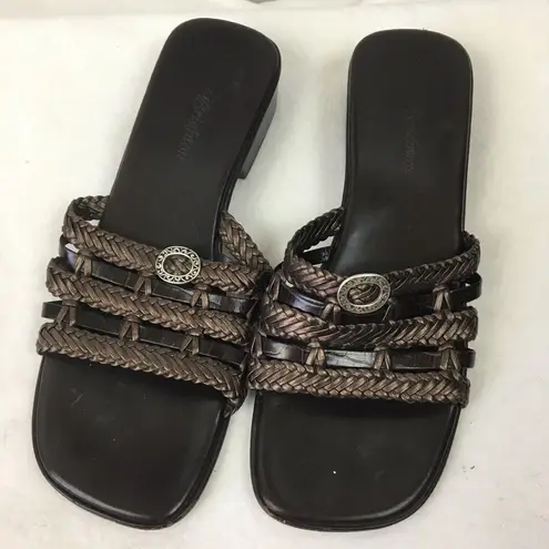 Brighton  Brown Leather Woven Rita Sandals 8.5