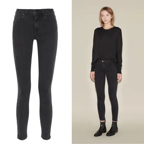 Acne Studios • Skin 5 skinny jeans Used Black faded denim mid rise ankle cropped