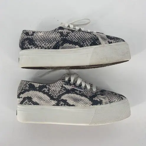 Superga  Platform Faux Python Snakeskin Sneakers Flatform Women’s Sz 8.5