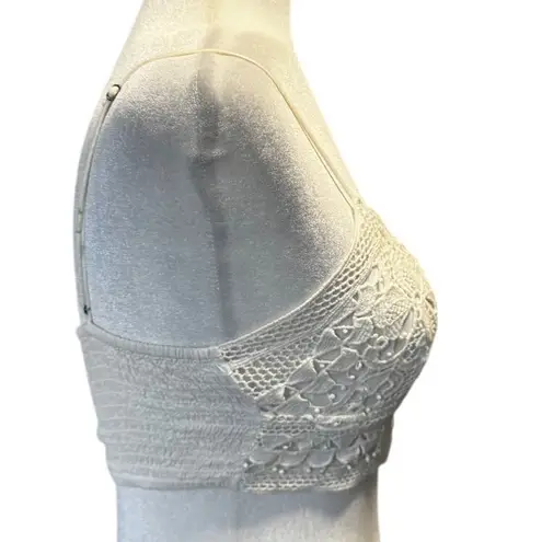 Free People One Ivory Lace Bralette – Adjustable Straps, Smocked Back Size Small