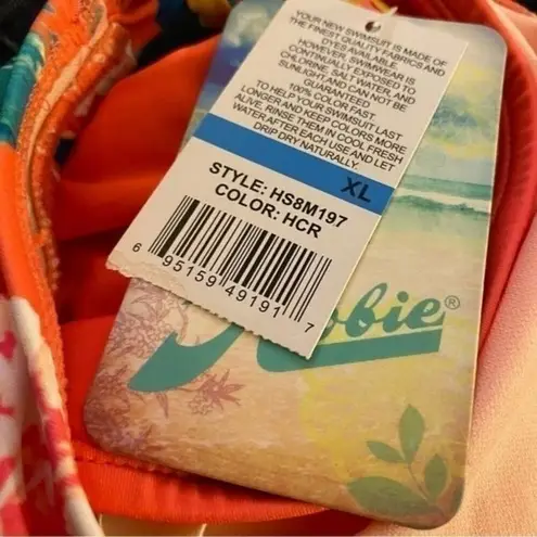 Hobie Petal Pusher Tie Side Bikini Bottom Hot Coral XL