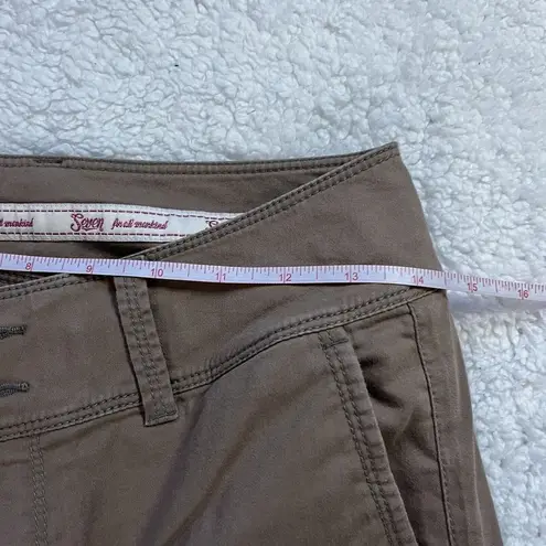 Seven7 Womens For all makind Pants Size 27 Capri Brown Wideleg Crop Dojo