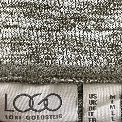 LOGO By Lori Goldstein Wide Leg Crop Gaucho Lounge Pants | Oatmeal | Medium