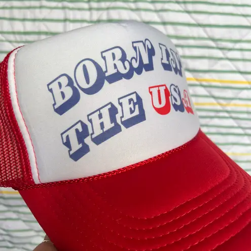 Born In The USA Trucker Hat Red