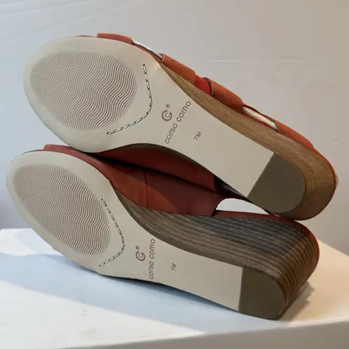 Corso Como Corso Como Ontariss Women's Leather Strappy Caged Wedge Sandals Size 7M *read