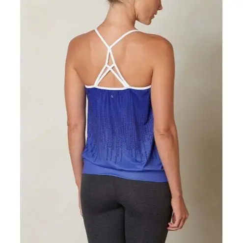 prAna NWT Womens Yoga Pilates Strappy Top Bra New Meadow XS Indigo Purple White