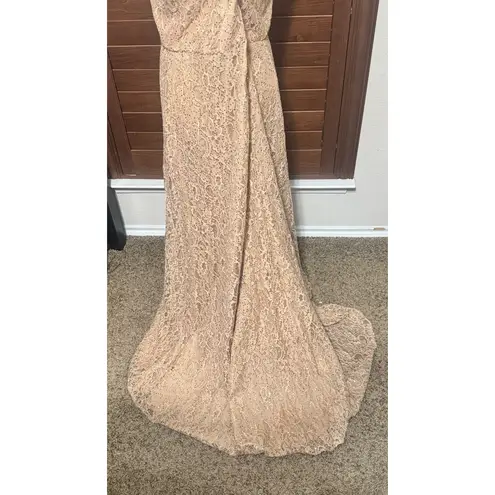 Anny Lee Beige Lace Gown Dress Sequins Formal Plus 3XL mother of bride groom