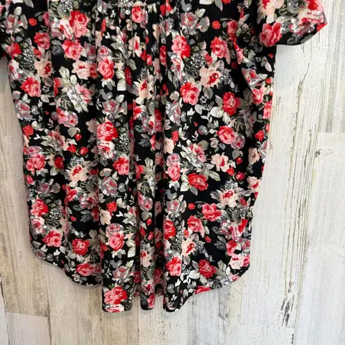 * Women's Floral Print Plus Size 3X Stylish Feminine Lightweight Summer Spring Black