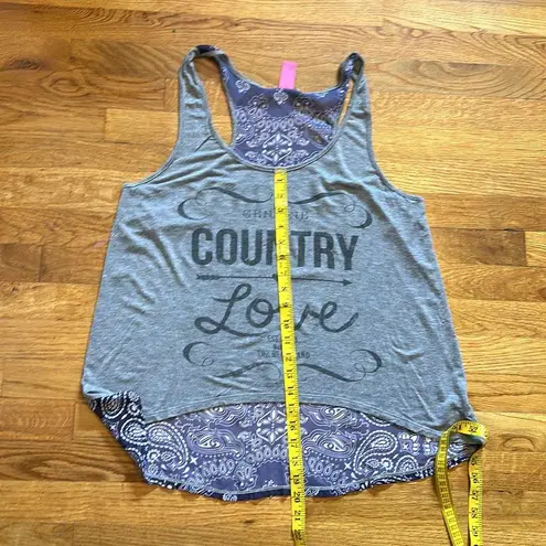 Just Ginger Women’s XL Genuine Country Love Gray Purple Paisley Racerback Tank