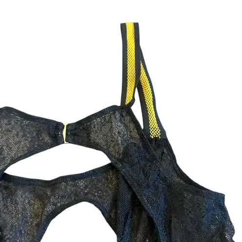 For Love & Lemons  Skivvies Black Sheer Mesh Bra Cutout Front Back Size XS - Image 9