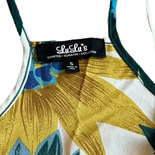 Lulus  Floral Print Shift Dress Spaghetti Strap Sunflower Bold Size Small Women's
