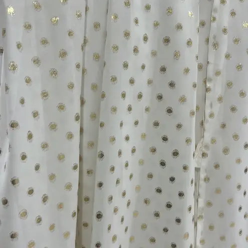 Lulus  Clarissa White and Gold Polka Dot Cover-Up Maxi Skirt