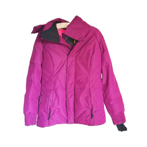 Oakley Full Zip Snowboarding Parka Fur Hood Ski Coat Medium Pink